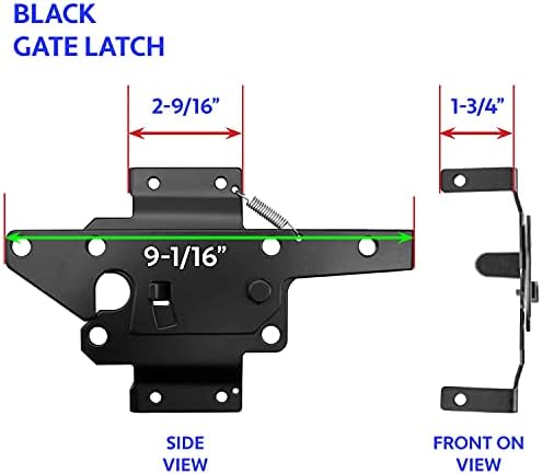 Vinyl Gate Latch Black (for Vinyl, Wood, PVC etc Fencing) Fence Gate Latch w/Mounting Hardware - Gate Latches Have a 90 Degree Bracket Resulting in a Positive Latch to Gate Connection - Image 3