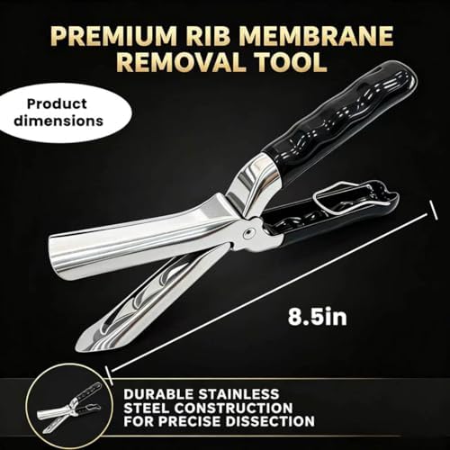 New Upgrade Rib Membrane Remover Stainless Steel Tool Kit, Ergonomic Handle for Easy Prep,Dishwasher Safe BBQ Accessory for Grilling and Cooking (Type-B) - Image 2