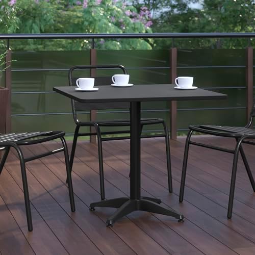 Flash Furniture 31.5 in Indoor/Outdoor Square Table with Base, Black - Image 6