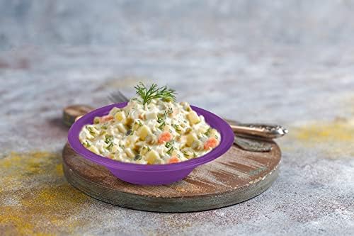 DecorRack 24 Purple Plastic Bowls, 7 in Disposable 12 oz Bowl - Image 3