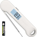 0.5 Sec Instant Read Meat Thermometer Digital for Outdoor Fryer, White by ThermoMonster