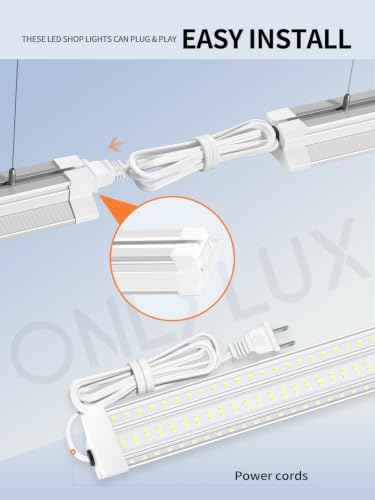 ONLYLUX 4ft LED Shop Lights 60W 10000LM 5000K Linkable Shop Lights 6 Pack - Image 6