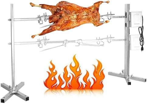 BBQ Grill Rotisserie Kit Up to 220lb Pig Spit Rotisserie Grill Roaster Heavy Duty for Pig Rotisserie Hog Lamb Outdoor Party Campfire Barbecue - Image 2