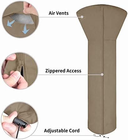 Easy-Going Patio Heater Cover, 89"H x 33"D x 19"B, Camel - Image 4