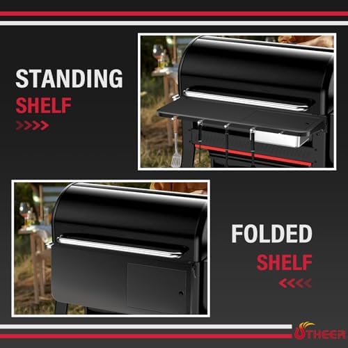Utheer Front Folding Shelf for Weber Searwood XL 600, 35 x 12.5 in - Image 6