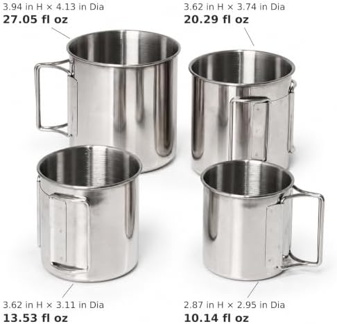 KOKKOYA Stainless Steel Camping Cups Mug Small Backpacking Bush Pot Set - Image 4