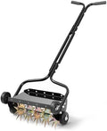VEVOR Lawn Aerator, 18 in Manual Push Spike Aerator with 4 Wheels & Handle, Heavy Duty Grass Aerators, Supports 40 lbs Added Weight, Rolling Lawn Aeration Tool for Garden Yard Aeration Soil Health by VEVOR