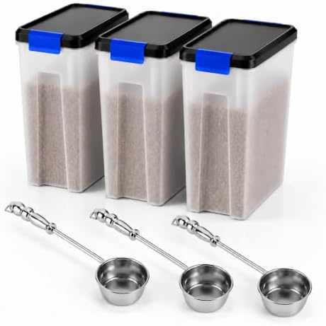 3 Sets Wood Pellet Storage Bin Kit with Scoops by PLUSBROIL