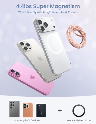 Lamicall Glitter Magnetic Phone Ring for MagSafe, Super Magnet Grip Holder - Image 6