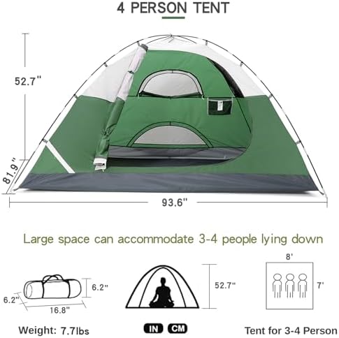 CAMEL CROWN Tents for Camping 2/3/4/5 Person Camping Dome Tent, Waterproof,Spacious, Lightweight Portable Backpacking Tent for Outdoor Camping/Hiking - Image 2