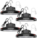 CINOTON 160W UFO LED High Bay Light, Aluminum LED Shop Lights with 24000LM, 5000K Commercial Bay Lighting for Warehouse Garage Workshop Factory Studio, 6' Cable & Safety Rope, ETL Listed 4 Pack by CINOTON