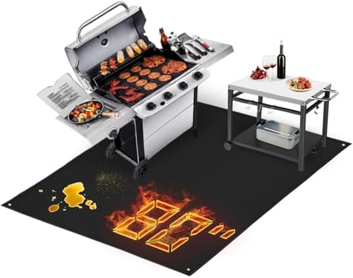 TOHONFOO Large Grill Mats for Outdoor Grill Deck Protector 80 x 48 x 0.04in by TOHONFOO