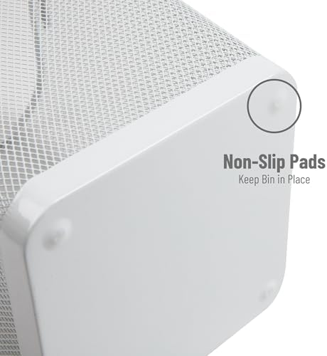 Mind Reader Mesh Trash Can, White, 5 Gallon, Set of 2 - Image 5