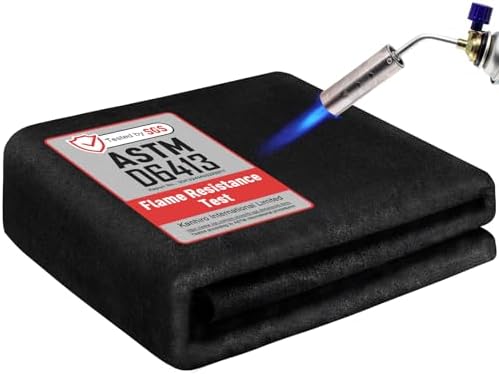 kanhiro 4x6 Feet Large Welding Blanket Fireproof Pad, 5mm Thickened Resistant Carbon Felt Cloth, Flame Retardant Fabric, Heat Shield for Soldering, Firepit, Grill Cover, Smoker by KANHIRO