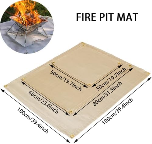 Fire Pit Mat 24" x 32" Thickened Tent Stove Mat Fireproof Wood Stove Under Grill Pad for Deck BBQ Lawn Protection - Image 2