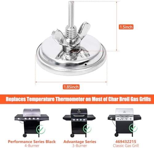 QuliMetal 1.85" Lid Temperature Gauge for Most of Char Broil Gas Grills - Image 2