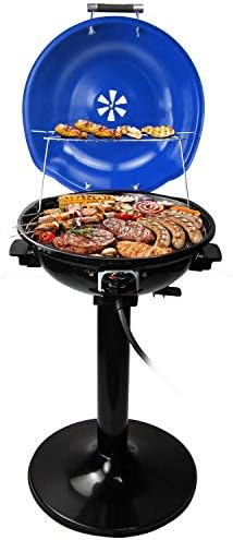 Electric BBQ Grill Techwood 15-Serving Indoor/Outdoor Electric Grill for Indoor & Outdoor Use, Double Layer Design, Portable Removable Stand Grill, 1600W by Techwood