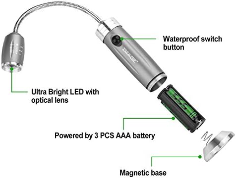 Magnetic Ultra-Bright Barbecue Grill Light with Super Bright LED Lights, Grilling Gifts for Men Dad, Flexible Gooseneck BBQ Light, Electric Grill Accessories-1 Pair (Silvery) - Image 3