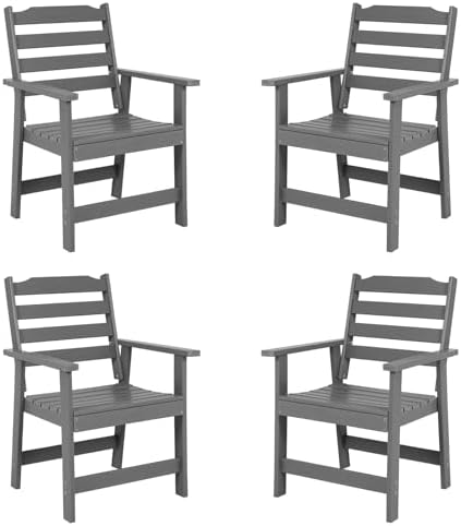 FUNBERRY Outdoor Dining Chairs Set of 4, HDPE Patio Chairs for Outside by FUNBERRY