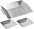 Anveena 3 Pack Heavy Duty Stainless Steel Grill Baskets by ANVEENA
