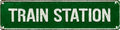 Train Station Metal Sign 4x16in Vintage Street Plaque for Office Living Room Hallway Indoor House Wall Decor by Unknown