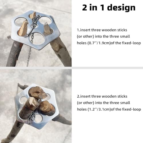 Stainless Steel Camping Tripod Board,Turn Branches into Campfire Tripod - Image 2