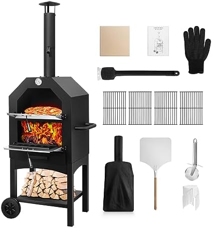 Outdoor Wood-Fired Pizza Oven Patio Pizza Maker for Backyard - Image 7