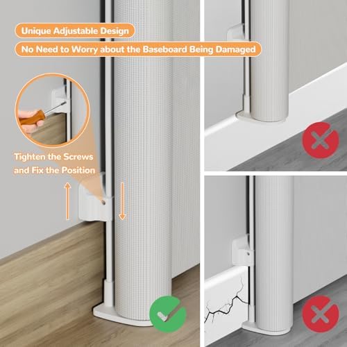 Retractable Baby Gate for Stairs 34" Tall Fits Up to 55" Wide White - Image 6