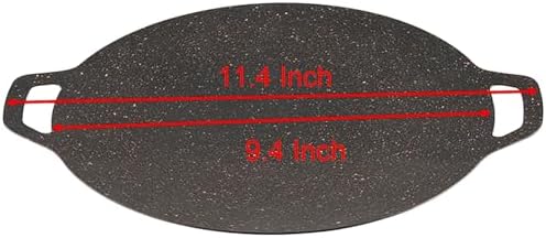 Thin Korean Grill Pan, 9.4 Inch Iron with Non-stick Coating Baking Tray on Heating Stove for Home, Party Travel and Outdoor (9 inch) - Image 2