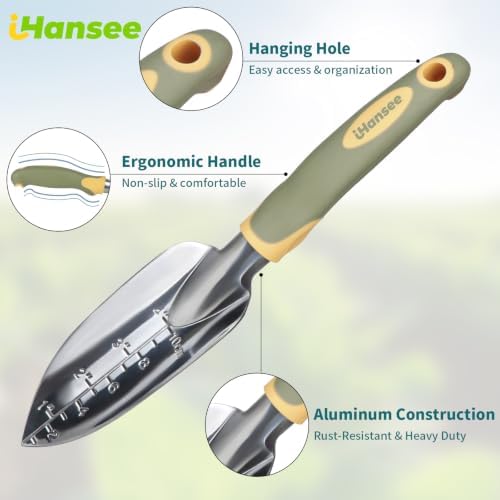 Green Garden Tools 4-Piece, Aluminum Alloy Gardening Hand Tool Set - Image 6