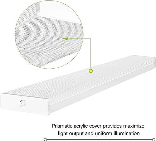 hykolity 4 Pack 4FT LED Wraparound Light 40W 4 Foot LED Shop Lights for Garage, [2-lamp 32W Fluorescent Equiv.] 4400lm 4000K Wrap Light, Flushmount Office Ceiling Light Fixture ETL Listed - Image 6