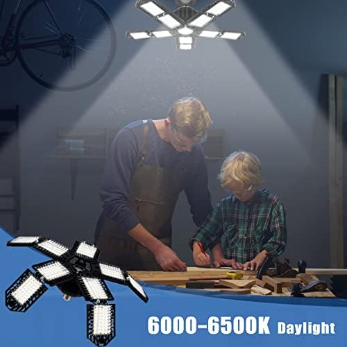Aoretic LED Garage Lights 10+1 Panels 2 Pack -250W, 25000LM 6500K Led Shop Light with 6+1 Deformable Panels, Ceiling Lights for Basement Barn Light Garage - Image 7