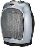 Amazon Basics Oscillating Ceramic Portable Indoor Space Heater, Fast Heating Technology, Overheat and Tip-Over Protection, Adjustable Thermostat, 1500W, 7.52"D x 6.34"W x 9.45"H, Silver by AmazonBasics