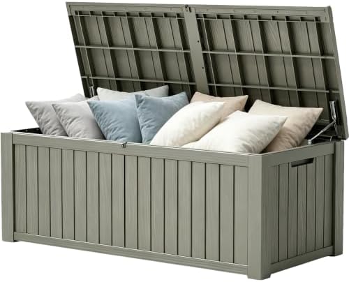 Outdoor Storage Waterproof Deck Box for Patio (230 Gallon, Grey) by Unknown