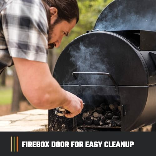 Oklahoma Joe's Longhorn Reverse Flow Offset Charcoal Smoker and Grill with 1060 sq. in. Cooking Area in Black - Image 6