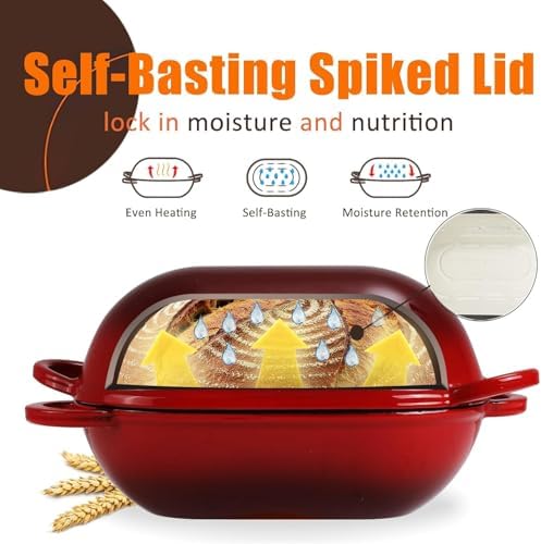 2.5 QT Enameled Cast Iron Sourdough Bread Oven, Loaf Pan with Lid - Image 4