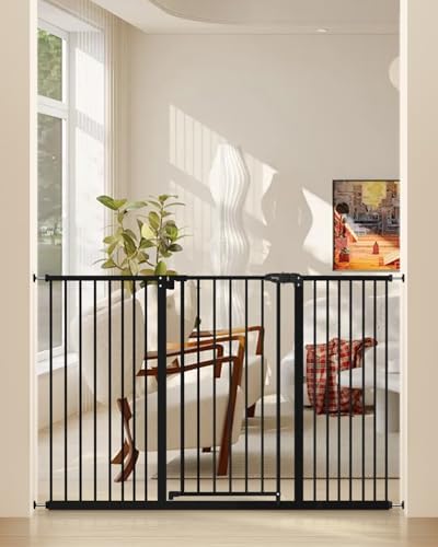 keny 36" Extra Tall Baby Gate for Stairs, 29"-55" Wide Auto Close Dog Gate by keny