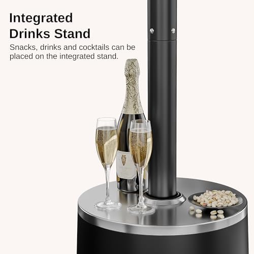 EAST OAK 50,000 BTU Patio Heater with Sand Box, Table Design, Double-Layer Stainless Steel Burner, Wheels, Triple Protection System, Outdoor Heater for Home and Residential, Polar Night - Image 5