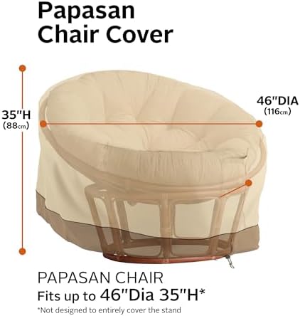 Classic Accessories Veranda Water-Resistant 46 Inch Papasan Patio Chair Cover, Outdoor Chair Covers - Image 3