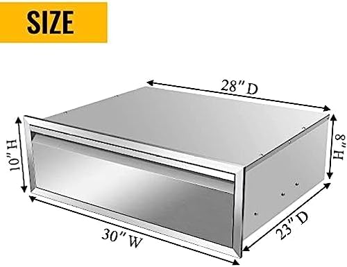 Outdoor Kitchen Drawers, Triple BBQ Drawers Stainless Steel Built-in Drawer For Outdoor Kitchen Island, Patio Grill Station,Single Drawer - Image 2