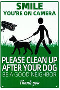 Please Clean Up After Your Dog Metal Yard Sign, No Pooping by WelcometoLUCDNC