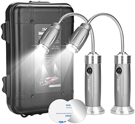 Magnetic Ultra-Bright Barbecue Grill Light with Super Bright LED Lights, Grilling Gifts for Men Dad, Flexible Gooseneck BBQ Light, Electric Grill Accessories-1 Pair (Silvery) by IMAGE
