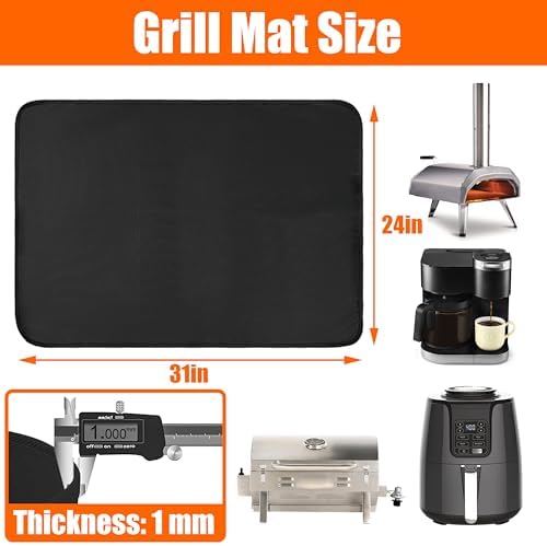 Thicking 24x31in Heat Resistant Grill Mats for Outdoor Grill 17in & 22in Blackstone Griddle to Protect Your Prep Table Grill Mat - Fire Proof & Water Proof & Oil Proof BBQ Mat Air Fryer Mat - Image 5