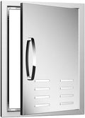 Outdoor Kitchen Doors with Vents - 20W x 27H Inch - 304 Stainless Steel BBQ Single Access Door with Detachable Handles for Outdoor Grill Cabinet,BBQ Island by MIGODA