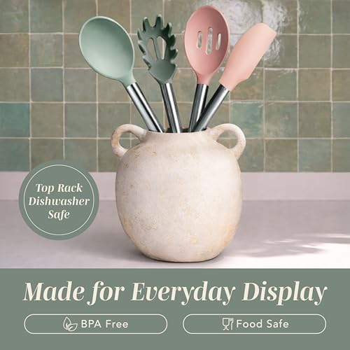 COOK WITH COLOR Silicone Cooking Utensils, Kitchen Utensil Set, Easy to Clean Silicone Kitchen Utensils, Cooking Utensils for Nonstick Cookware, Kitchen Gadgets Set, 10 Pieces, Mint - Image 2