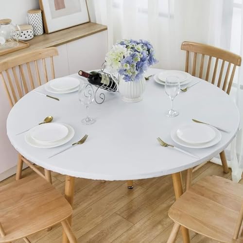 Romanstile Round Fitted Vinyl Tablecloth with Elastic Edge 100% Waterproof - Image 6