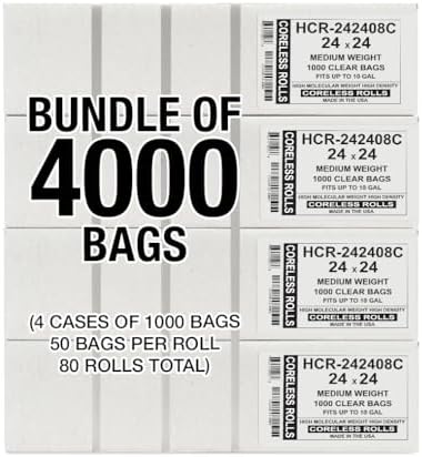 Aluf Plastics 10 Gallon 8 Micron (eq) Clear Trash Bags 24" x 24" 4000 Count - Image 2
