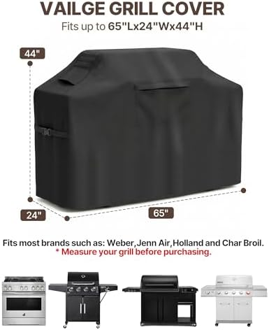 Vailge Grill Cover for Outdoor Grill & Waterproof 600D BBQ Cover 65 Inch - Image 2
