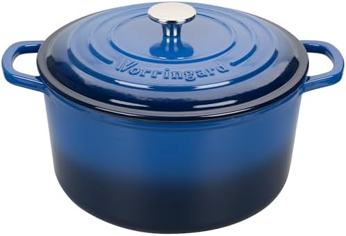 VORRINGARD Enameled Cast Iron Dutch Oven Pot with Lid, for Sourdough Bread Baking, Round Dutch Ovens, 6 Quart, Blue by Unknown