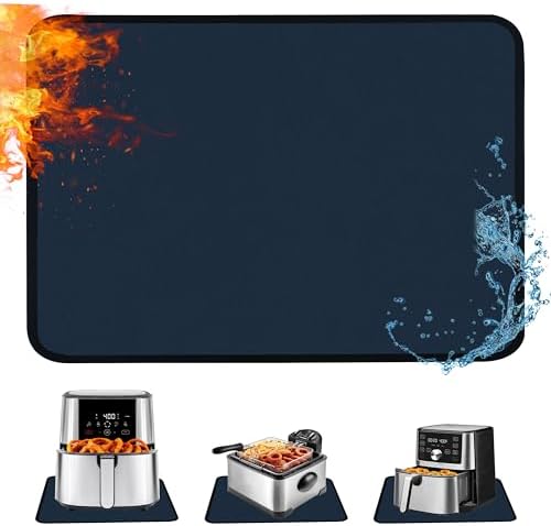 TOHONFOO Heat Resistant Mats for Countertop & Air Fryer, 24x16 in, Blue by TOHONFOO